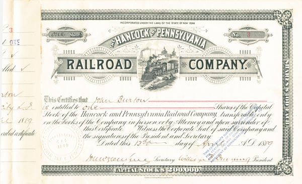 Hancock and Pennsylvania Railroad Co.